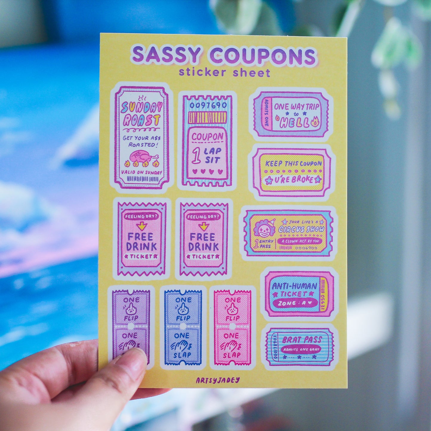 Sassy Coupons Sticker Sheet