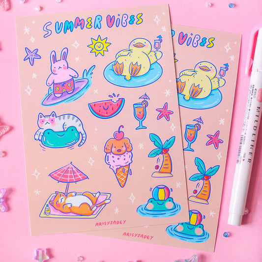 Summer Vibes Sticker Sheet