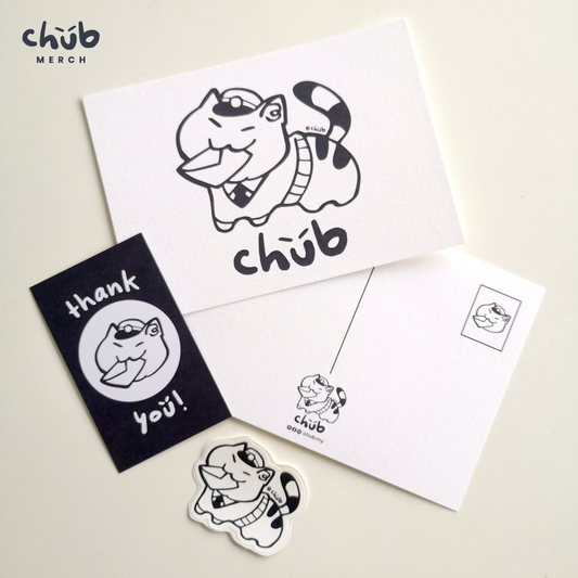 chub Postcard + Sticker Set