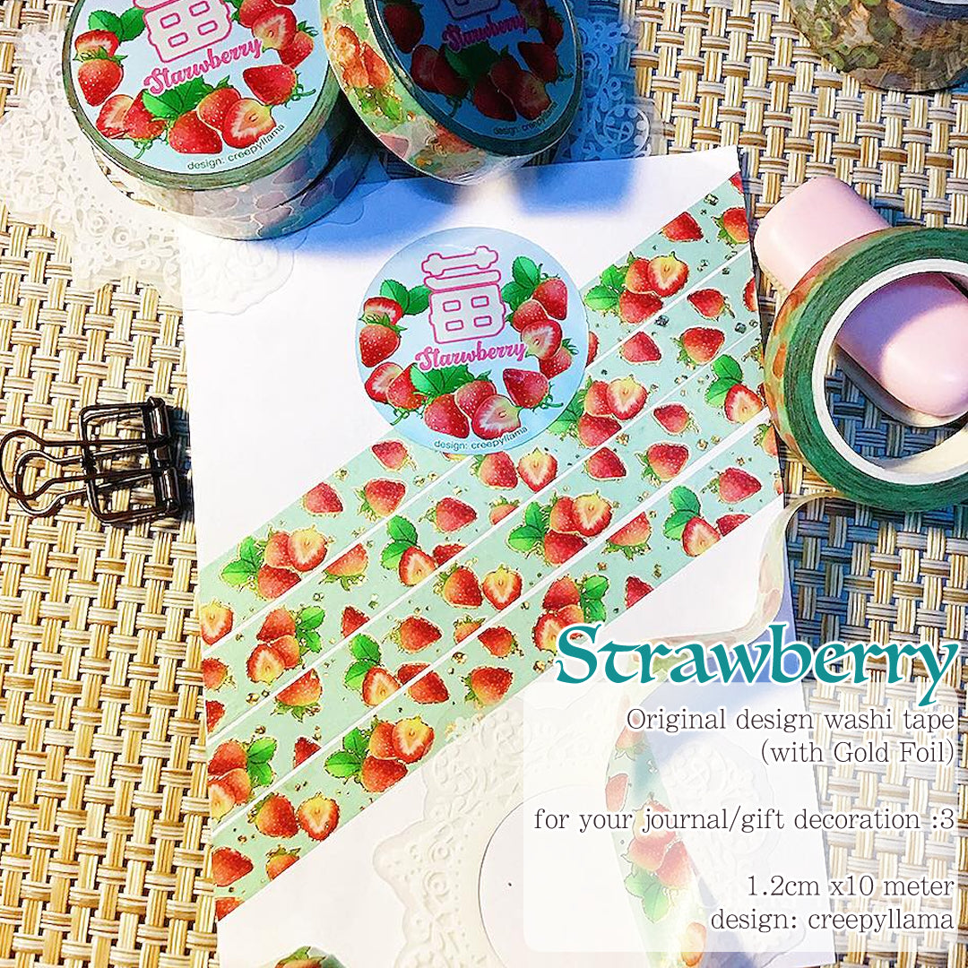 Creepyllama washi tape - Strawberry