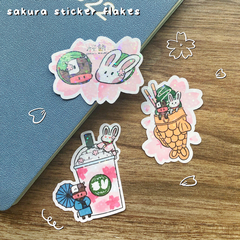 Sakura Holographic Sticker Pack – chub.my