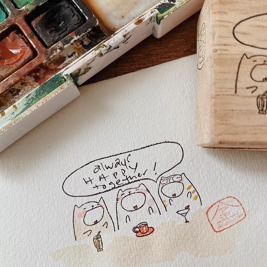 Catdoo rubber stamp - Three friends bubble (CD3691312)