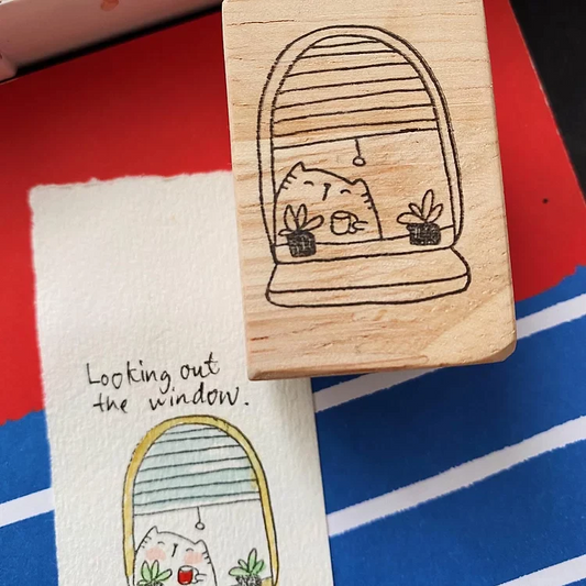 Catdoo rubber stamp - Looking out the window (CD2580059)