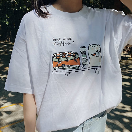 Catdoo T-shirt - But 1st coffee (CDT1008)
