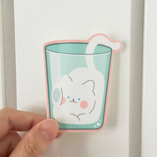 Vinyl Sticker | A Glass of Meow