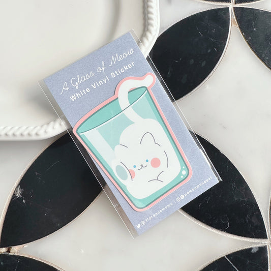 Vinyl Sticker | A Glass of Meow