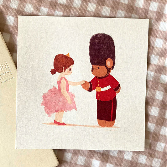 Ballerina and Teddy print
