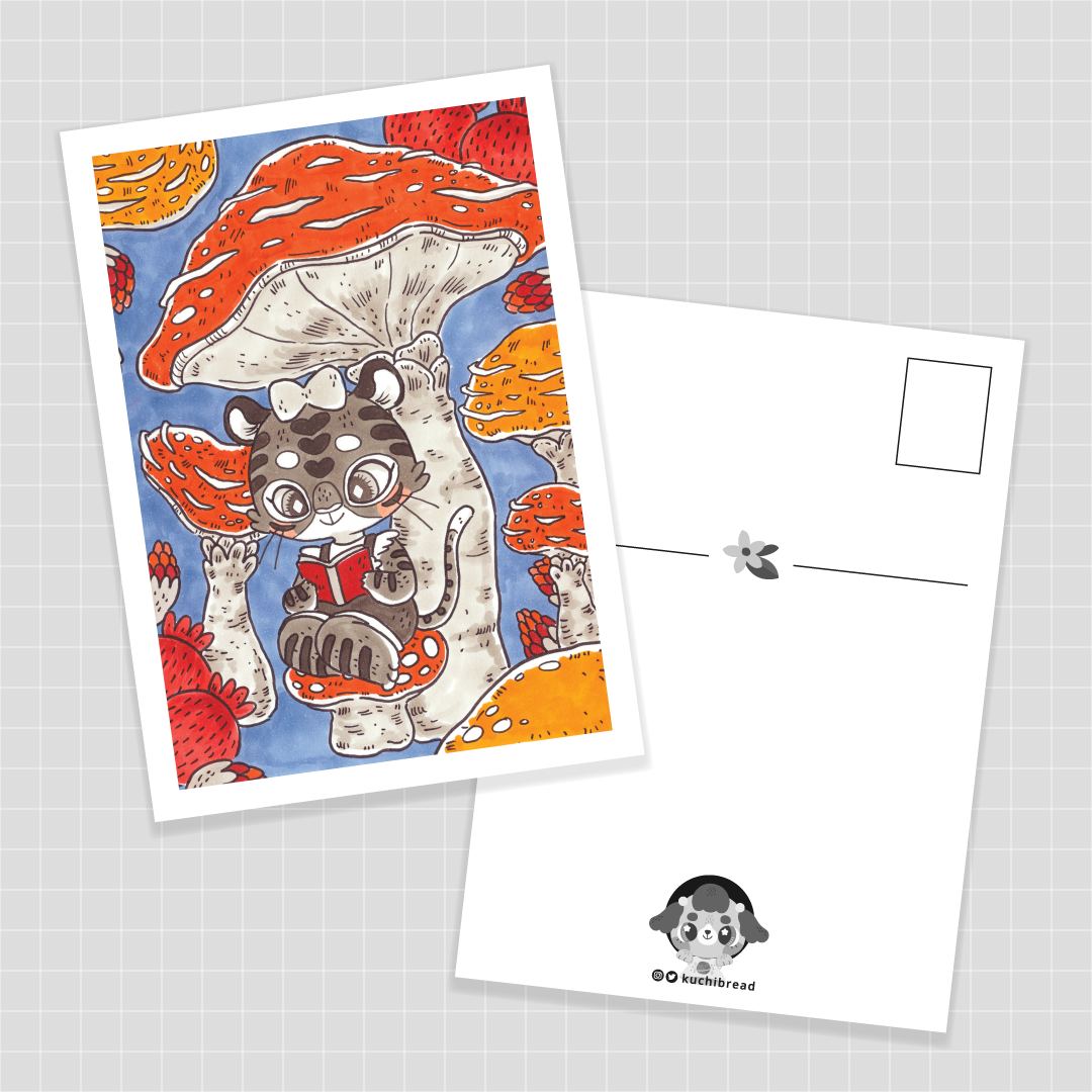 kuchibread Postcard: Mushroom Tiger