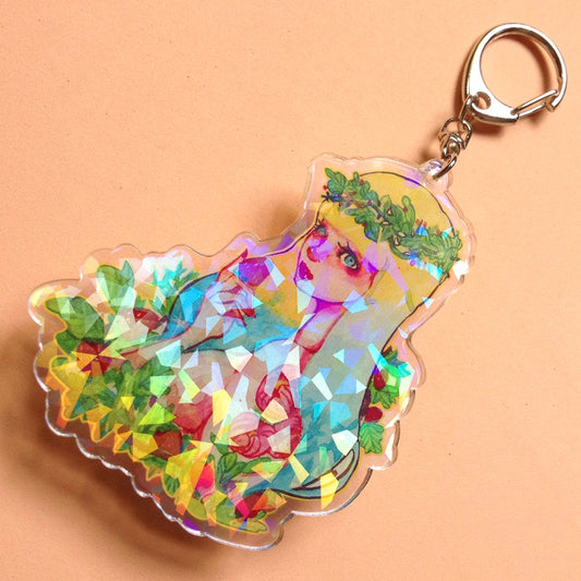 lanut_Strawberry Acrylic Keychain Glass Hologram