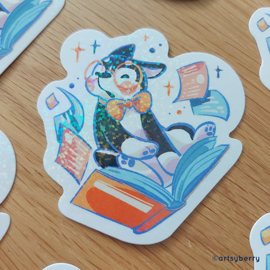 Waterproof Stickers (Holo) // Pika Pika: Husky Kun
