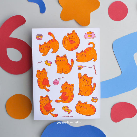 secondfloor.neko | Cat life Sticker Sheet