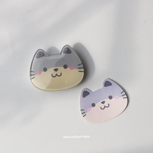 secondfloor.neko | Cat Phone Grip Grey White