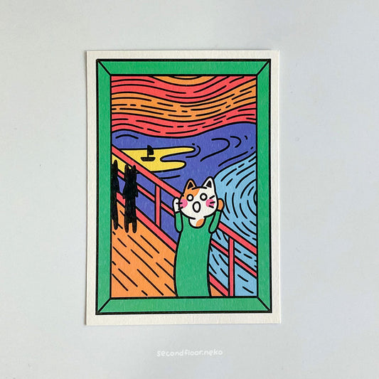 secondfloor.neko | Catto Art Gallery Postcard - The Scream