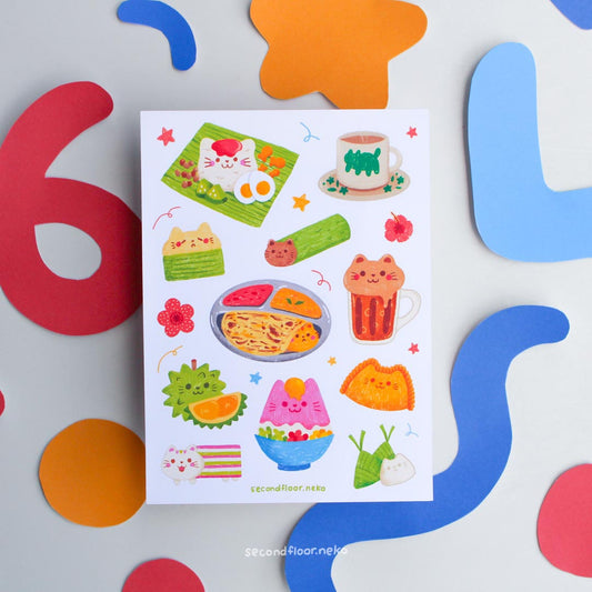 secondfloor.neko | Meowlaysian Food Sticker Sheet