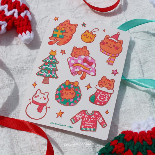 secondfloor.neko | Meowy Xmas Sticker Sheet