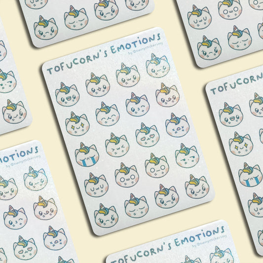 Tofucorn's Emotions Sticker Sheet