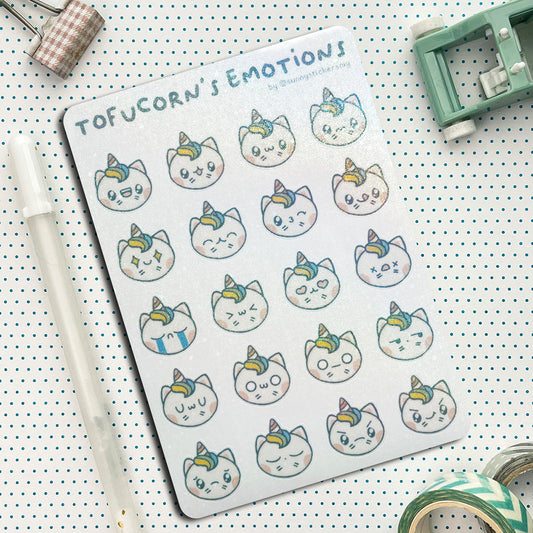 Tofucorn's Emotions Sticker Sheet