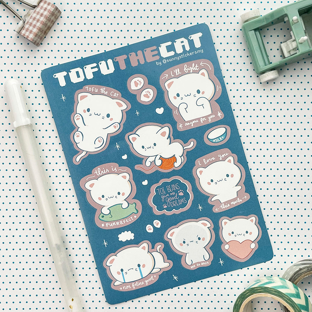 Tofu the Cat Sticker Sheet