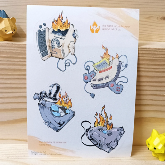 TiXiT sticker -Retro Fire