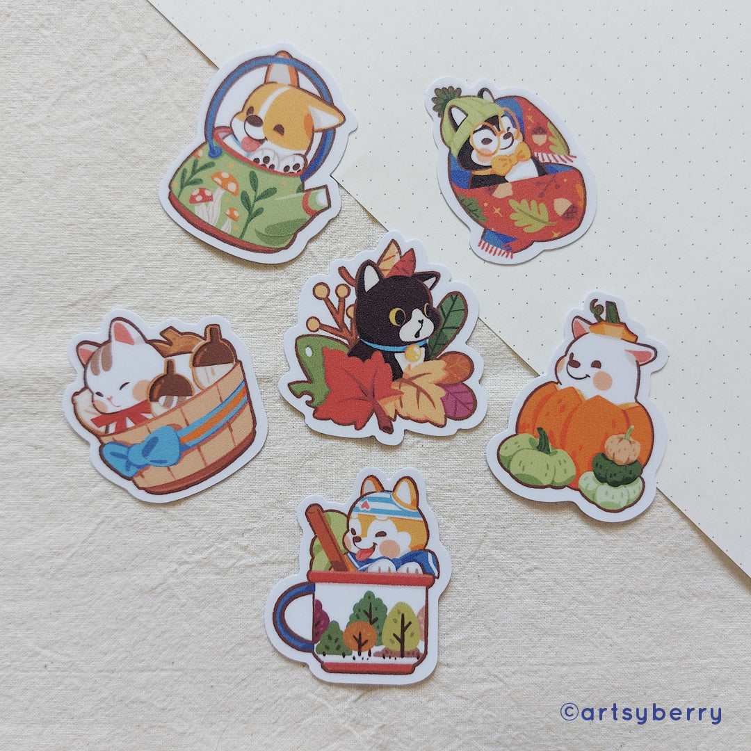 Waterproof Stickers // Autumn Party