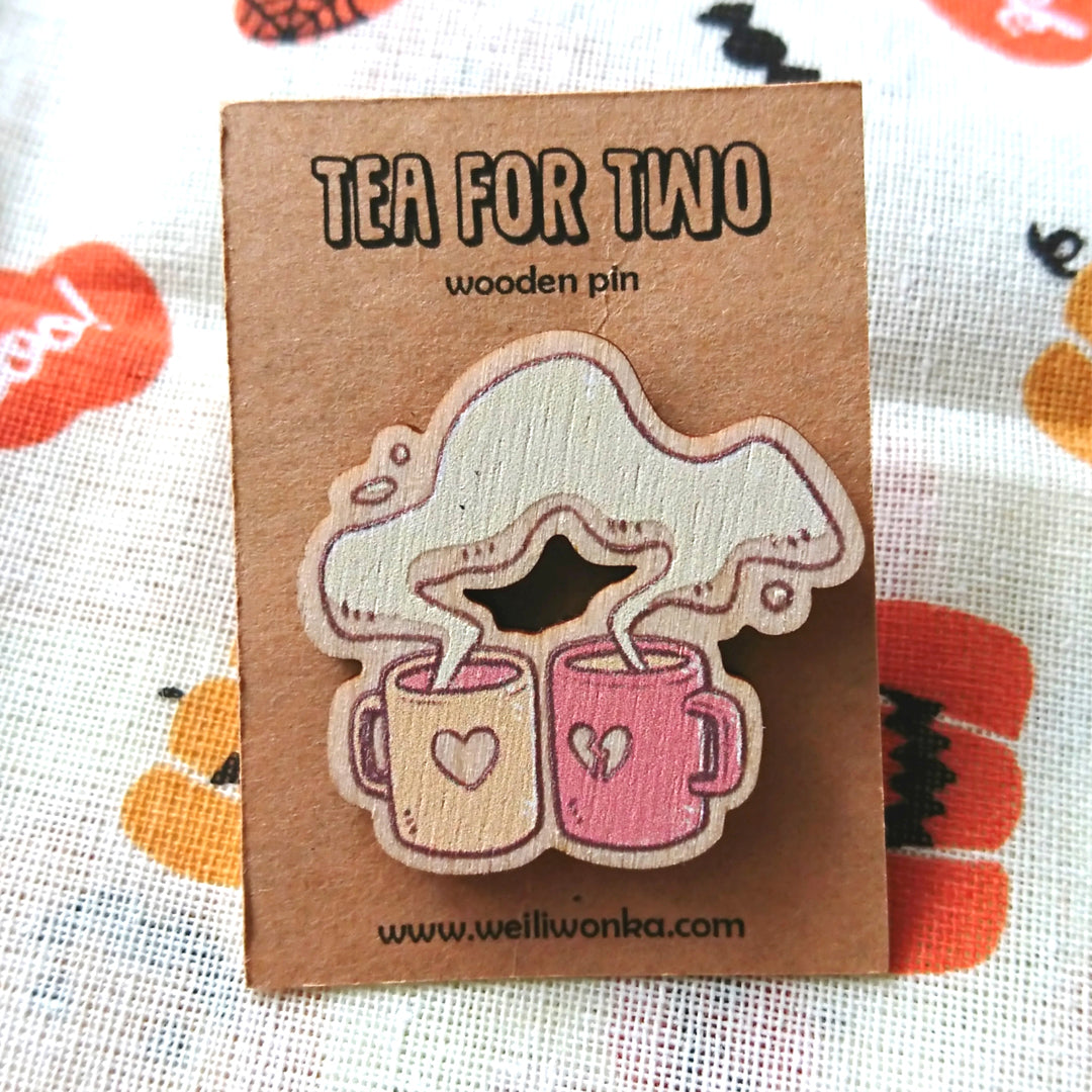 Tea for two wooden pin
