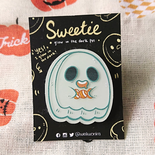 Glow in the dark sweetie pin